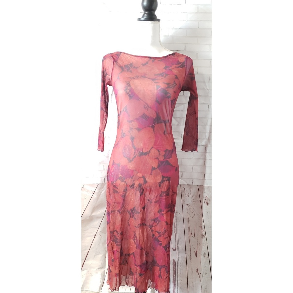 Anthro Weston Wear Womens Sheer Floral Dress Small